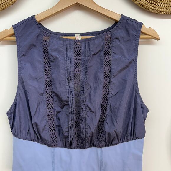 Free People Movement Blue Nylon Matching Two Piece Set Small Activewear Workout - Picture 5 of 12